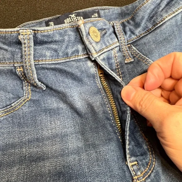 Hollister High-Rise Jean Legging Womens 7R Blue Distressed Denim Skinny Jeans - Picture 4 of 10